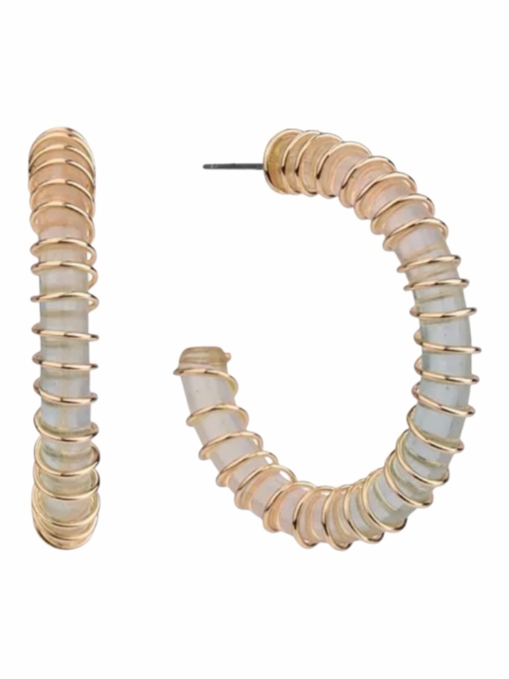 The Sak Wire Wrapped Resin Post Hoop Earrings